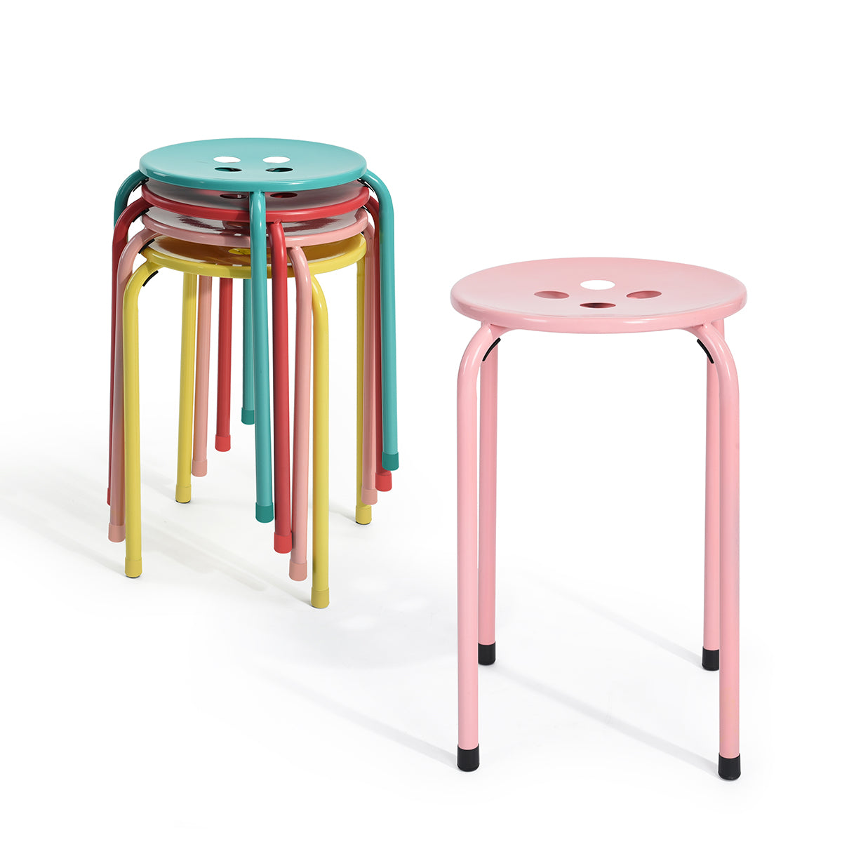 Plastic Stackable Stools Lemon