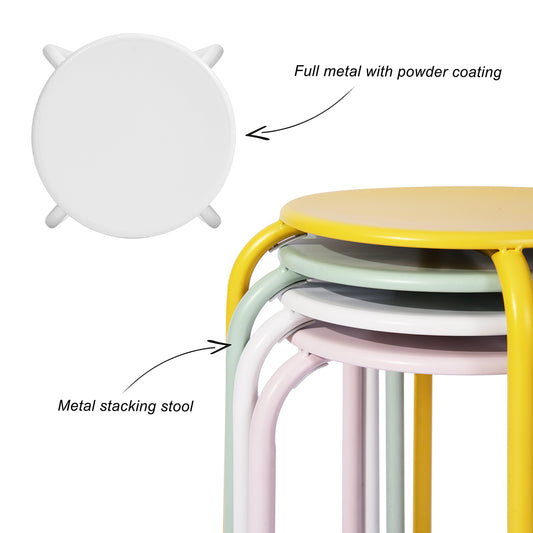 Plastic Stackable Stools Lemon