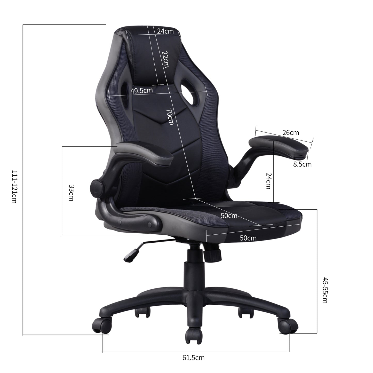 Gaming Chair Racing Office Chair Recliner Swivel Seat Height and Armrest Adjustable Little