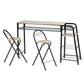 Set of 3 Breakfast Set 1 Table with 2 Folding Stools Dining Lueneburg