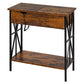 End Table with Charging Station Sofa Table Narrow with USB Ports Lutie