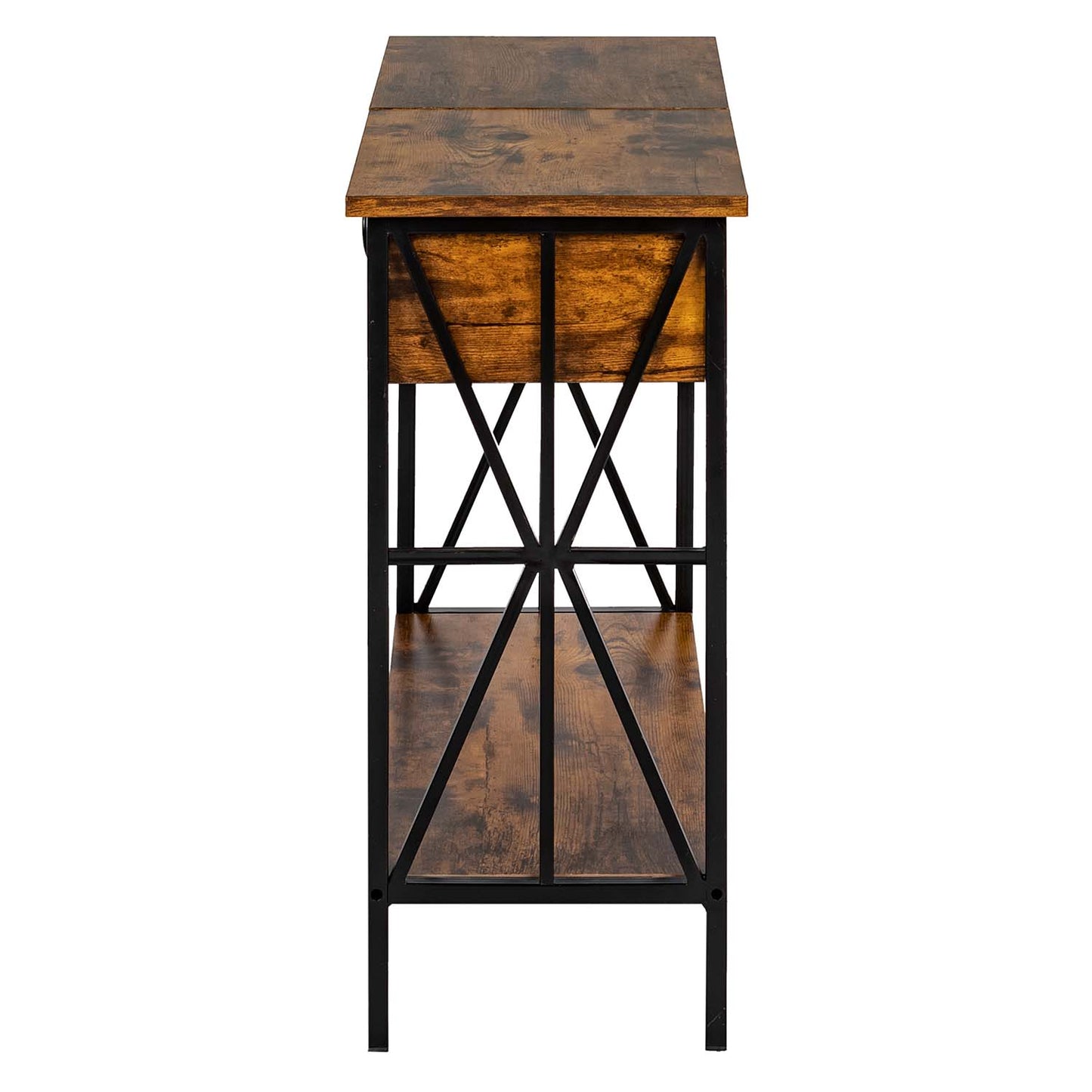 End Table with Charging Station Sofa Table Narrow with USB Ports Lutie