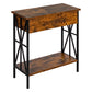 End Table with Charging Station Sofa Table Narrow with USB Ports Lutie