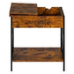 End Table with Charging Station Sofa Table Narrow with USB Ports Lutie
