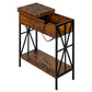 End Table with Charging Station Sofa Table Narrow with USB Ports Lutie