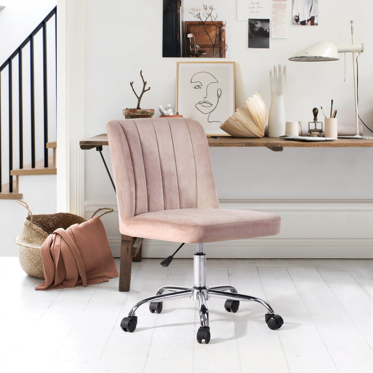 Fabric Upholstered Swivel Ergonomic Home Office Chair Maker