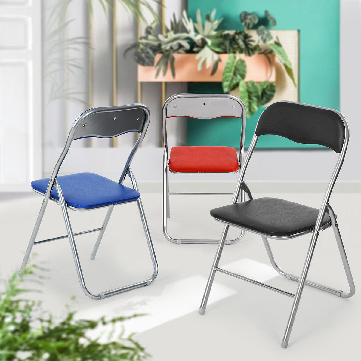 PVC Upholstered Folding Chairs Mango