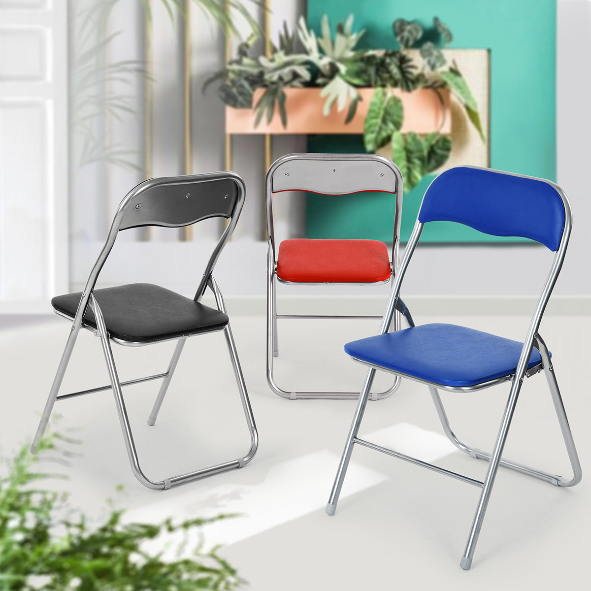 PVC Upholstered Folding Chairs Mango