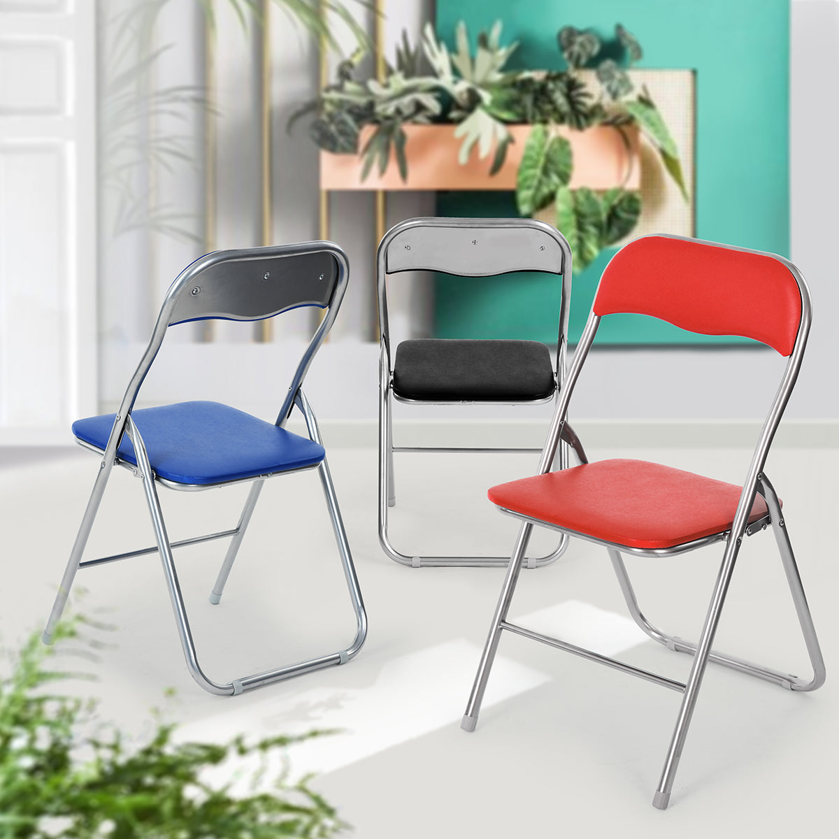 PVC Upholstered Folding Chairs Mango