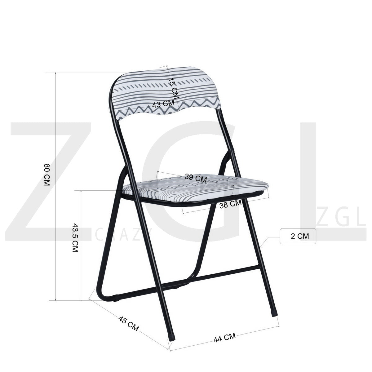 Printing PVC Upholstered Folding Chairs Mango