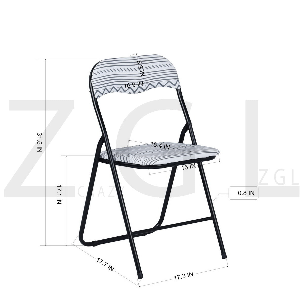 Printing PVC Upholstered Folding Chairs Mango