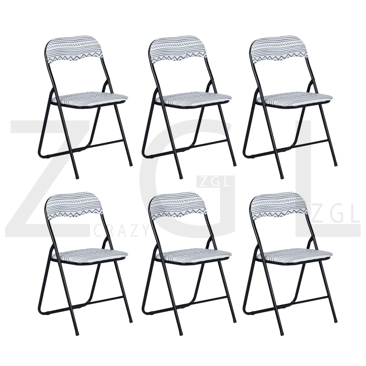 Printing PVC Upholstered Folding Chairs Mango