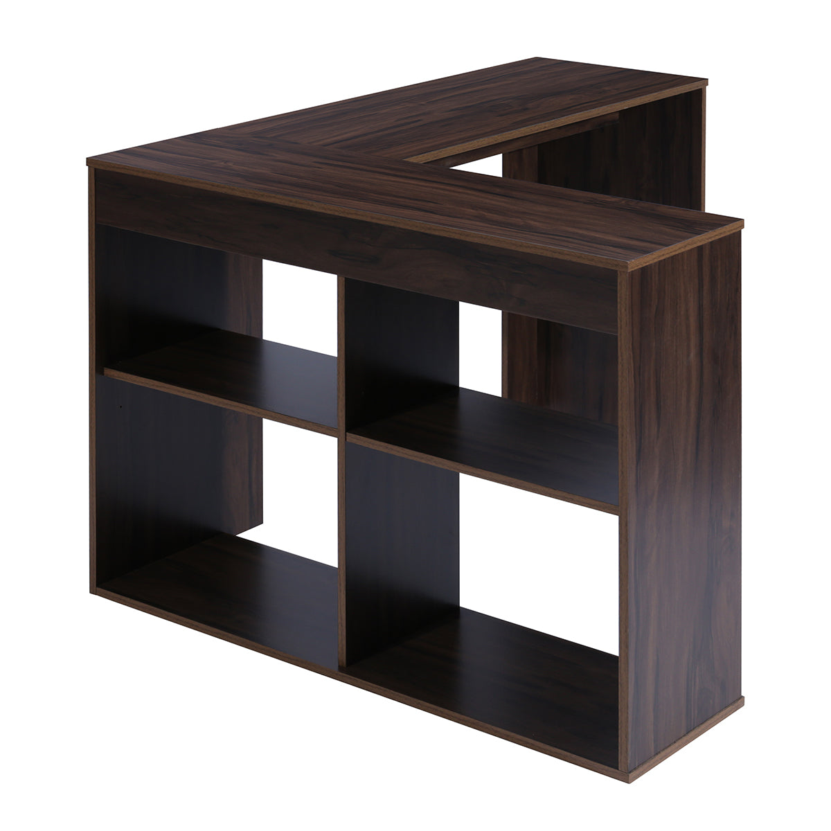 L-Shaped Computer Office Desk with 4 Cube Storage Mccoy