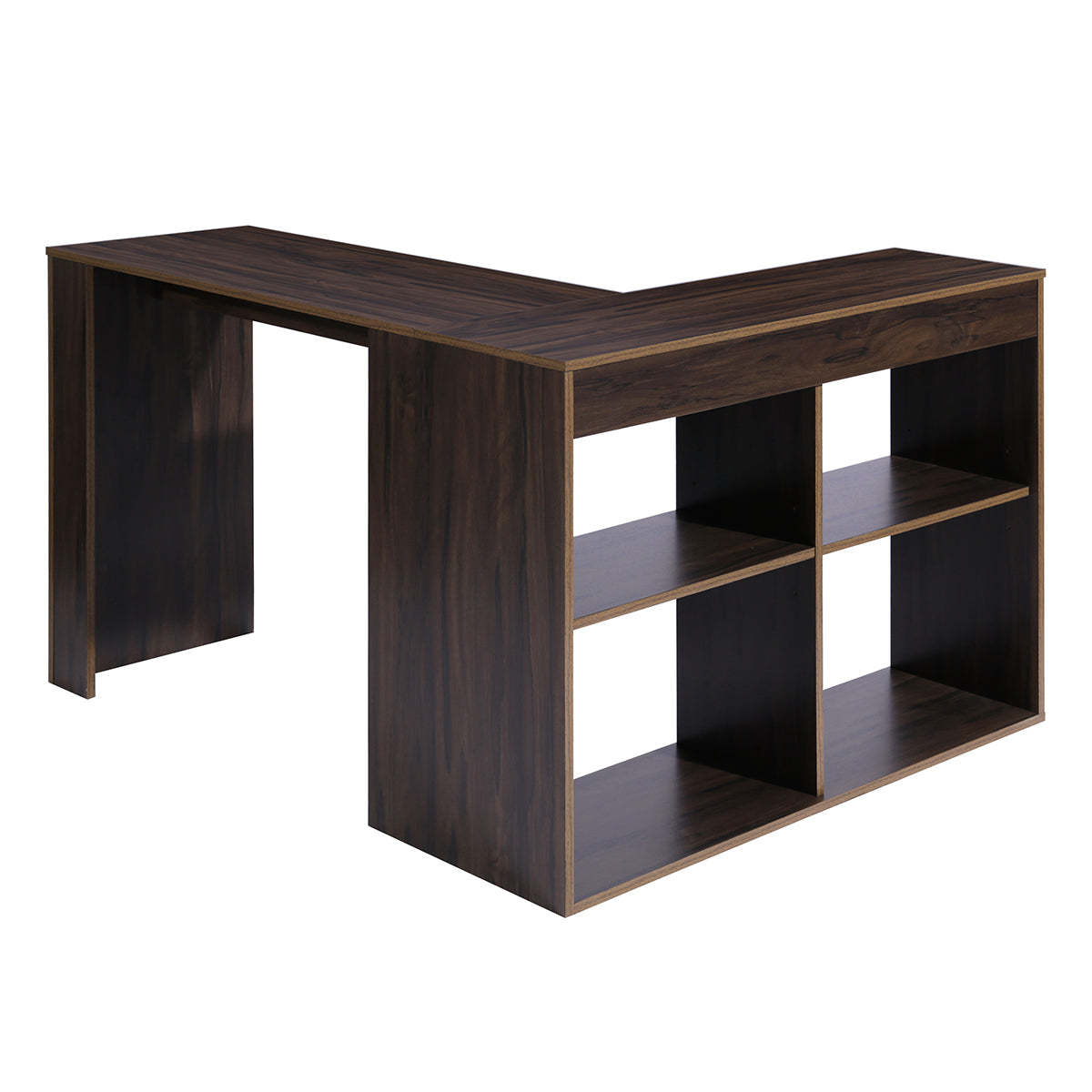 L-Shaped Computer Office Desk with 4 Cube Storage Mccoy