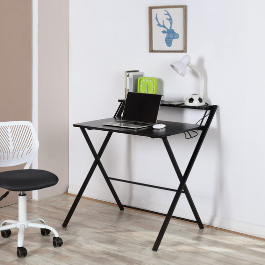 Folding Desk Writing Computer Desk with Shelf Megan