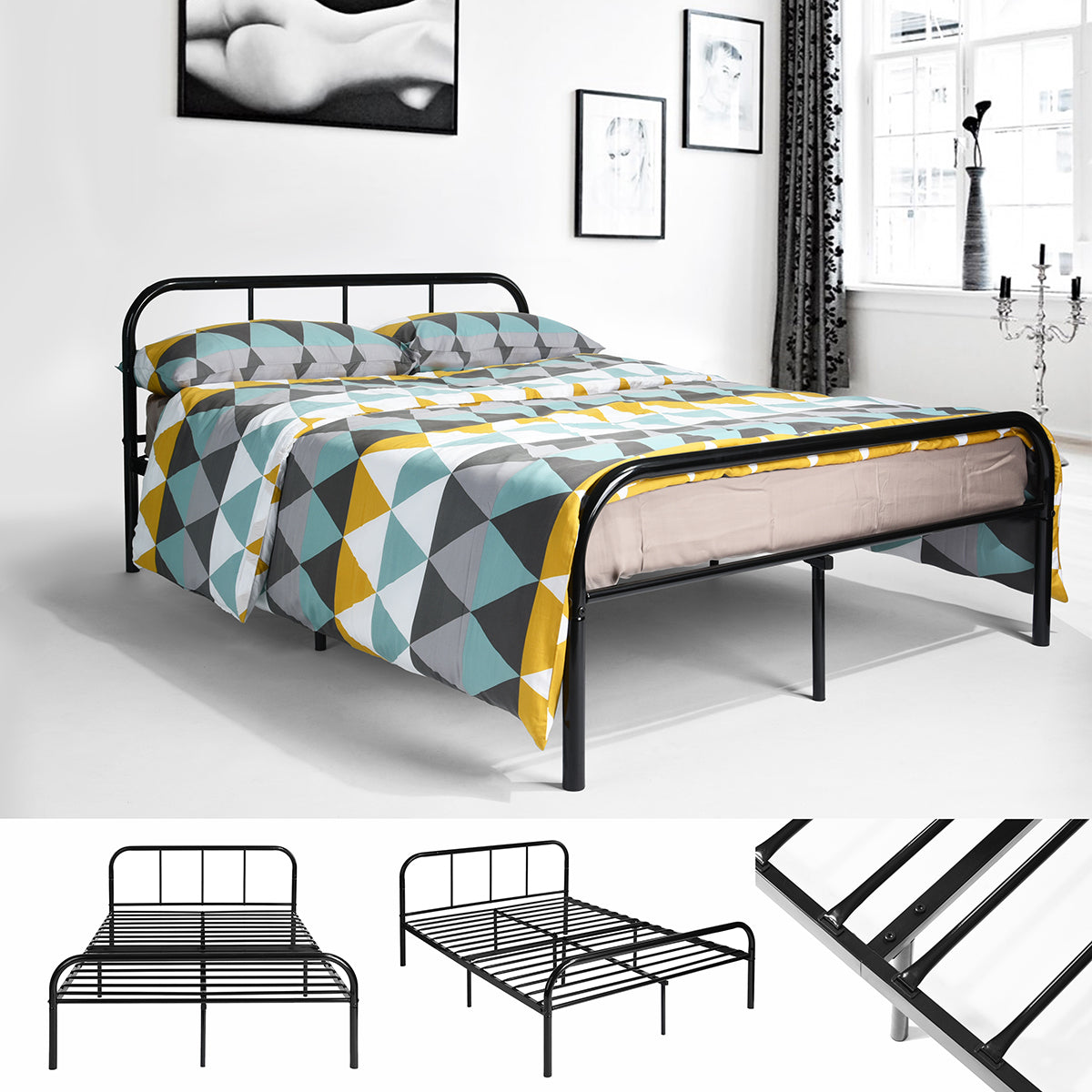 Double Bed Metal Bed Frame Milo