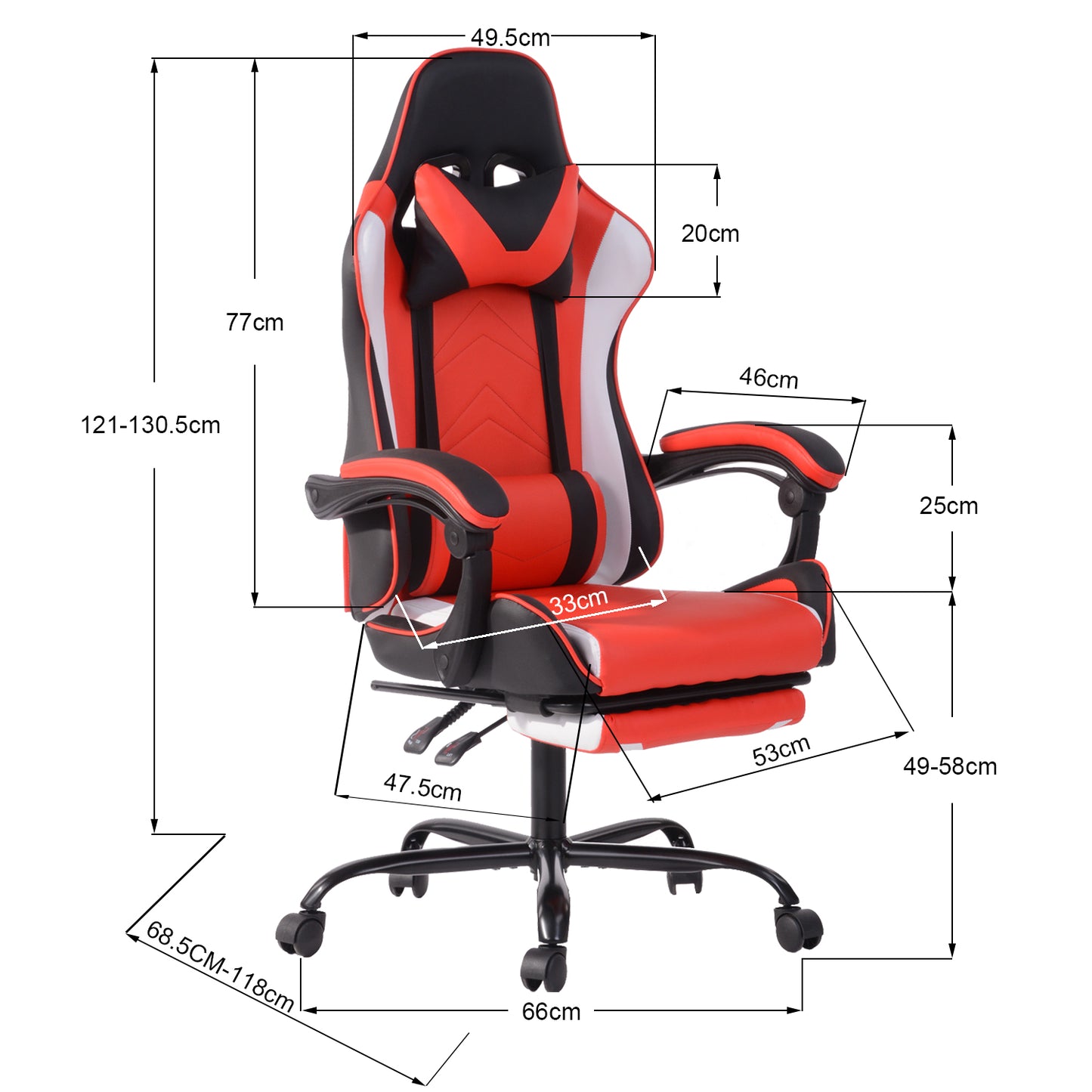 Gaming Chair Racing Office Chair Recliner Swivel with Headrest and Lumbar Pillow Nuggets