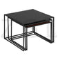 Set of 3 Glass Coffee Table End Table Design Okoli