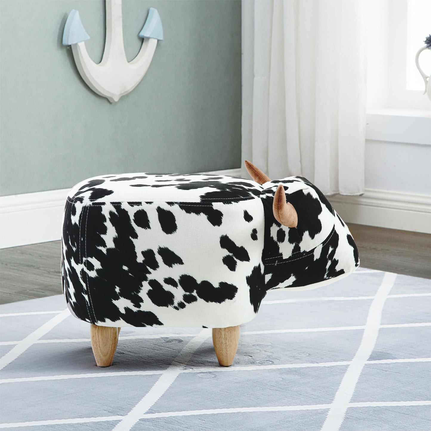Storage Ottoman Animal Bench Upholstered Footrest Stool Olesen