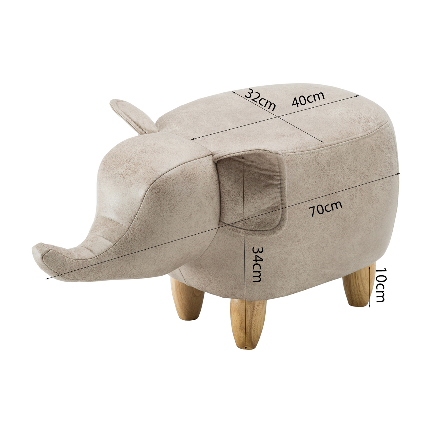 Storage Ottoman Animal Bench Upholstered Footrest Stool Olesen