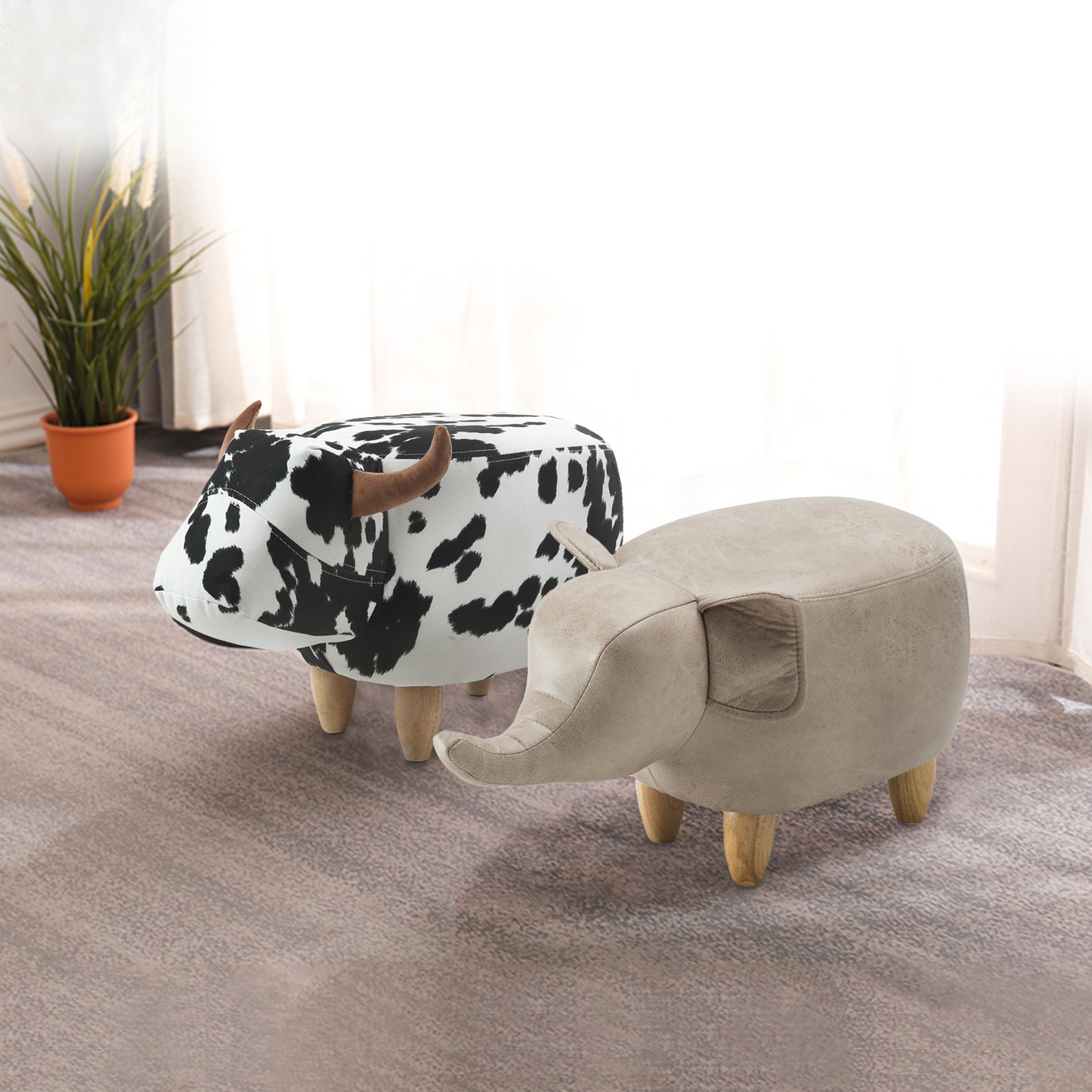Storage Ottoman Animal Bench Upholstered Footrest Stool Olesen