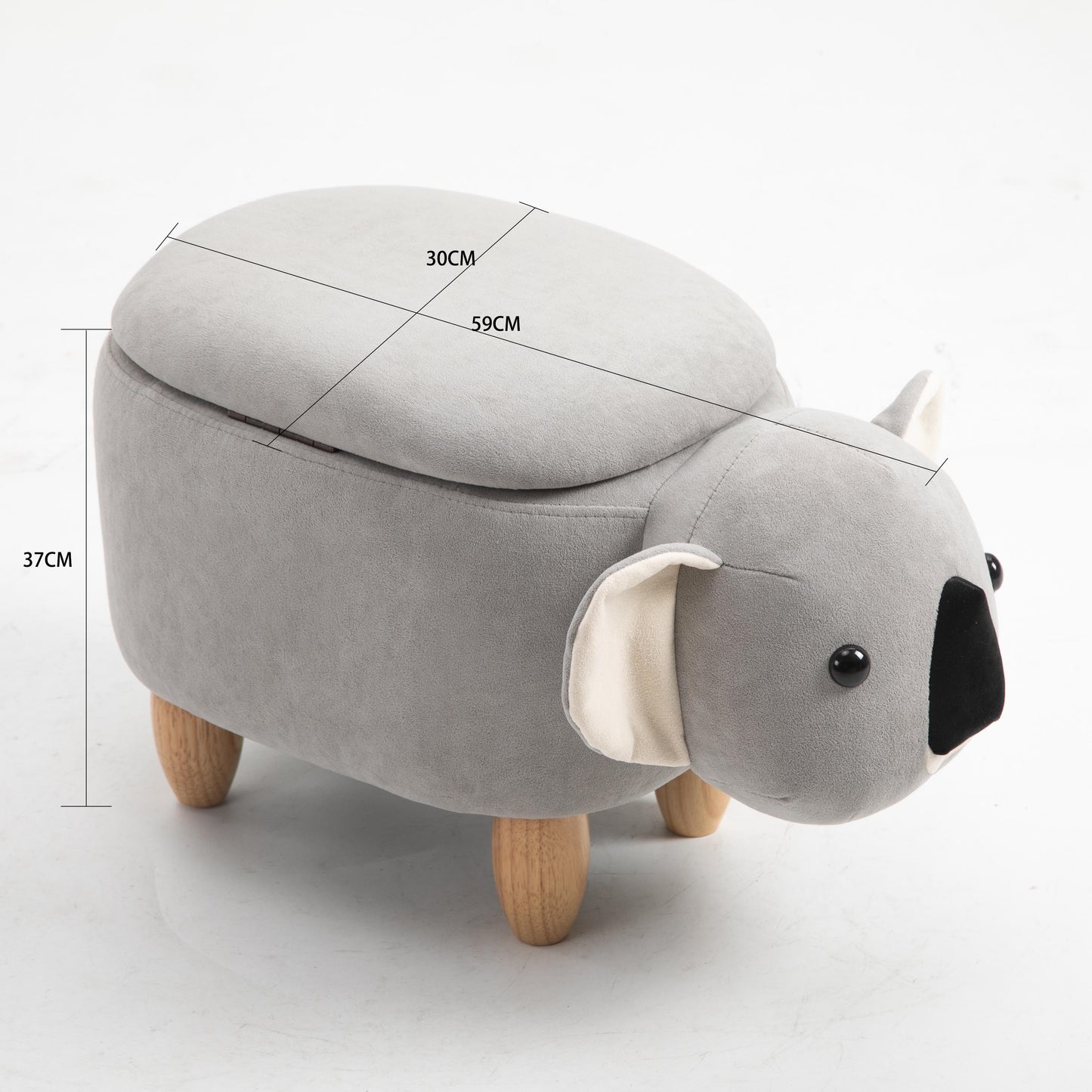 Storage Ottoman Animal Bench Upholstered Footrest Stool Olesen