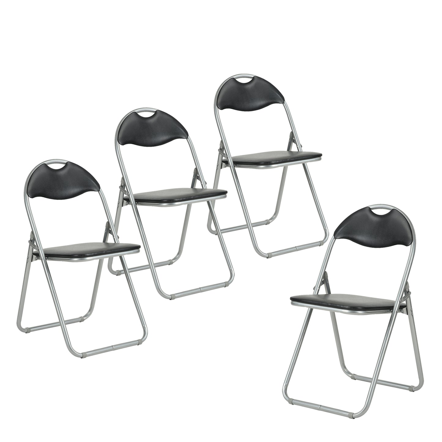 PVC Upholstered Folding Chairs Peacock