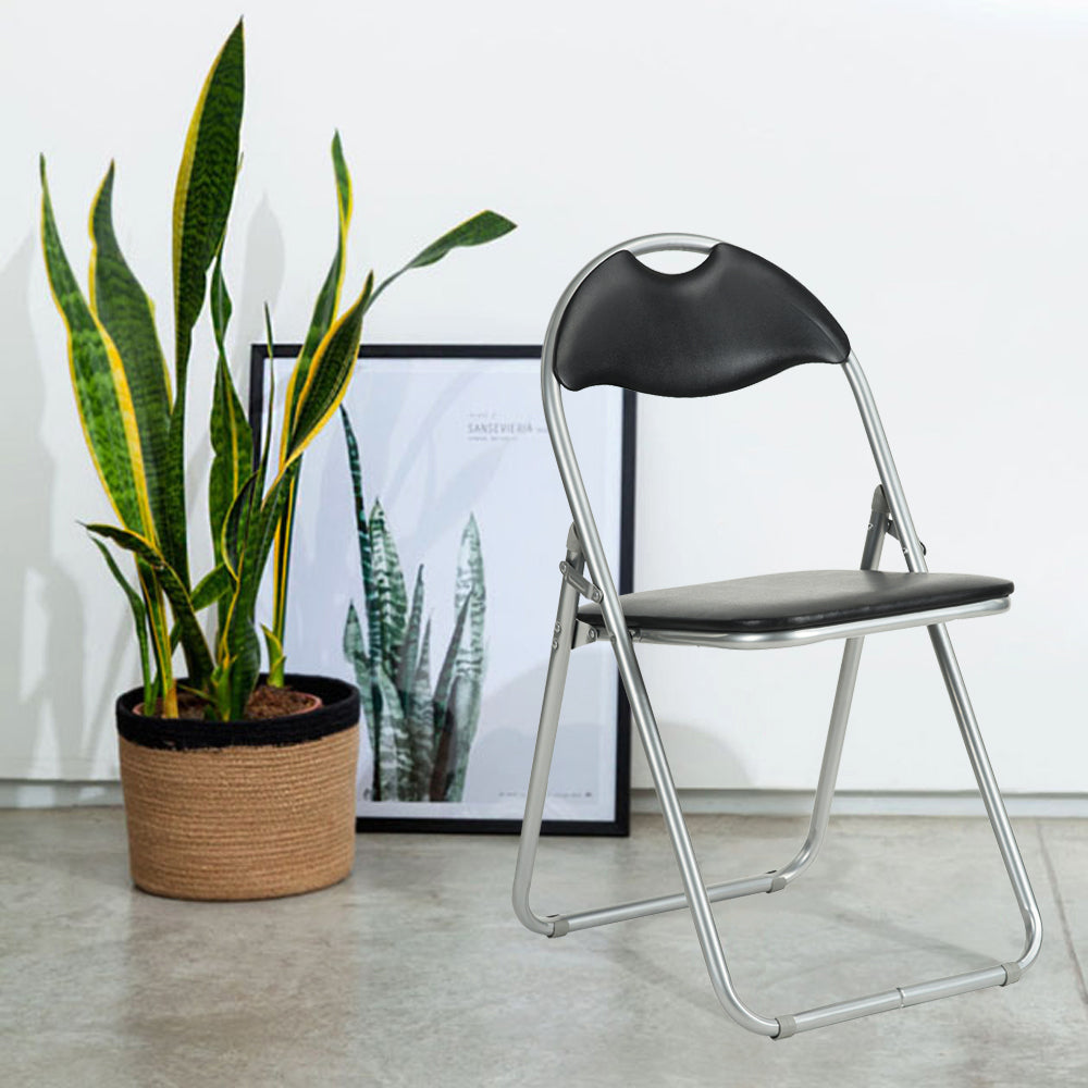 PVC Upholstered Folding Chairs Peacock