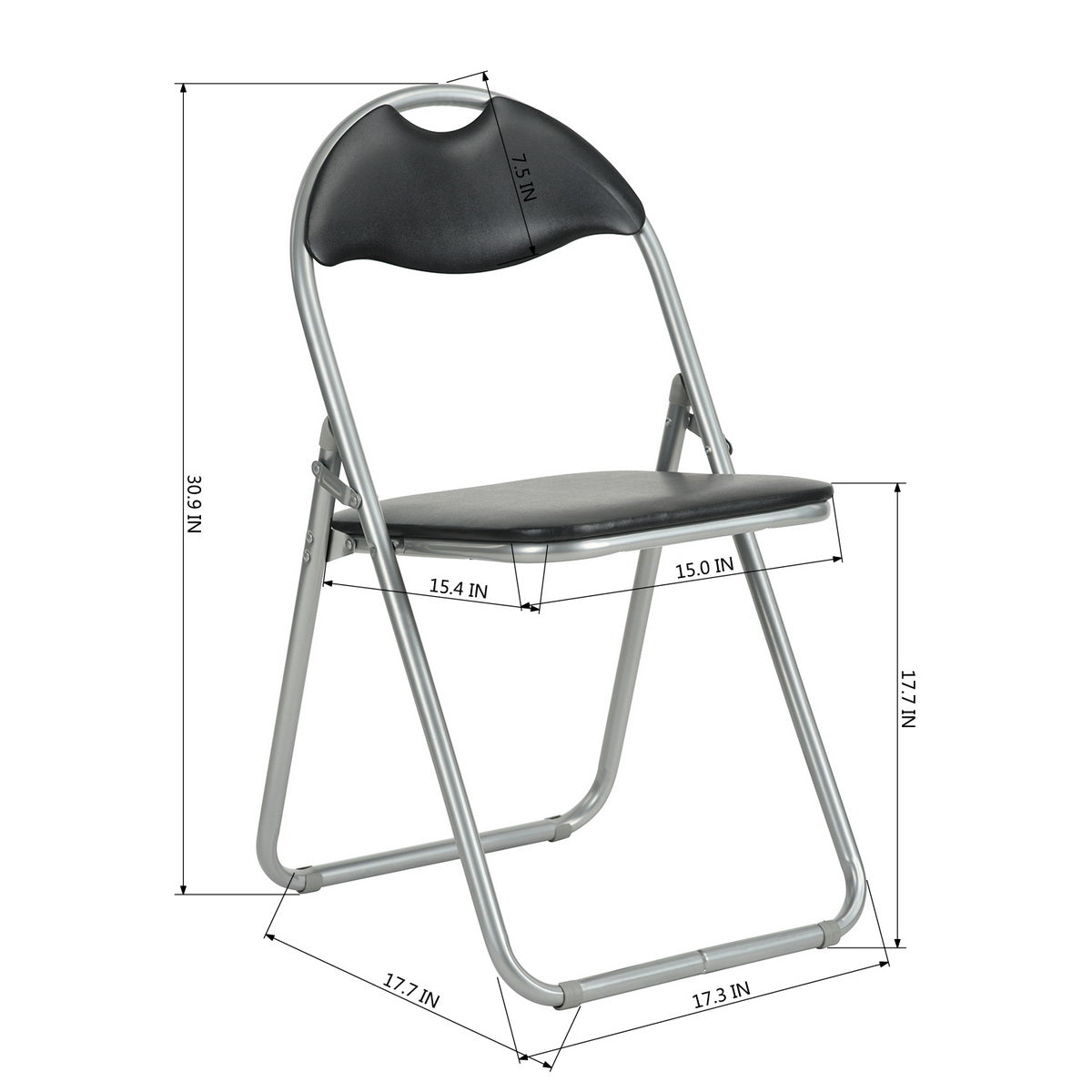 PVC Upholstered Folding Chairs Peacock