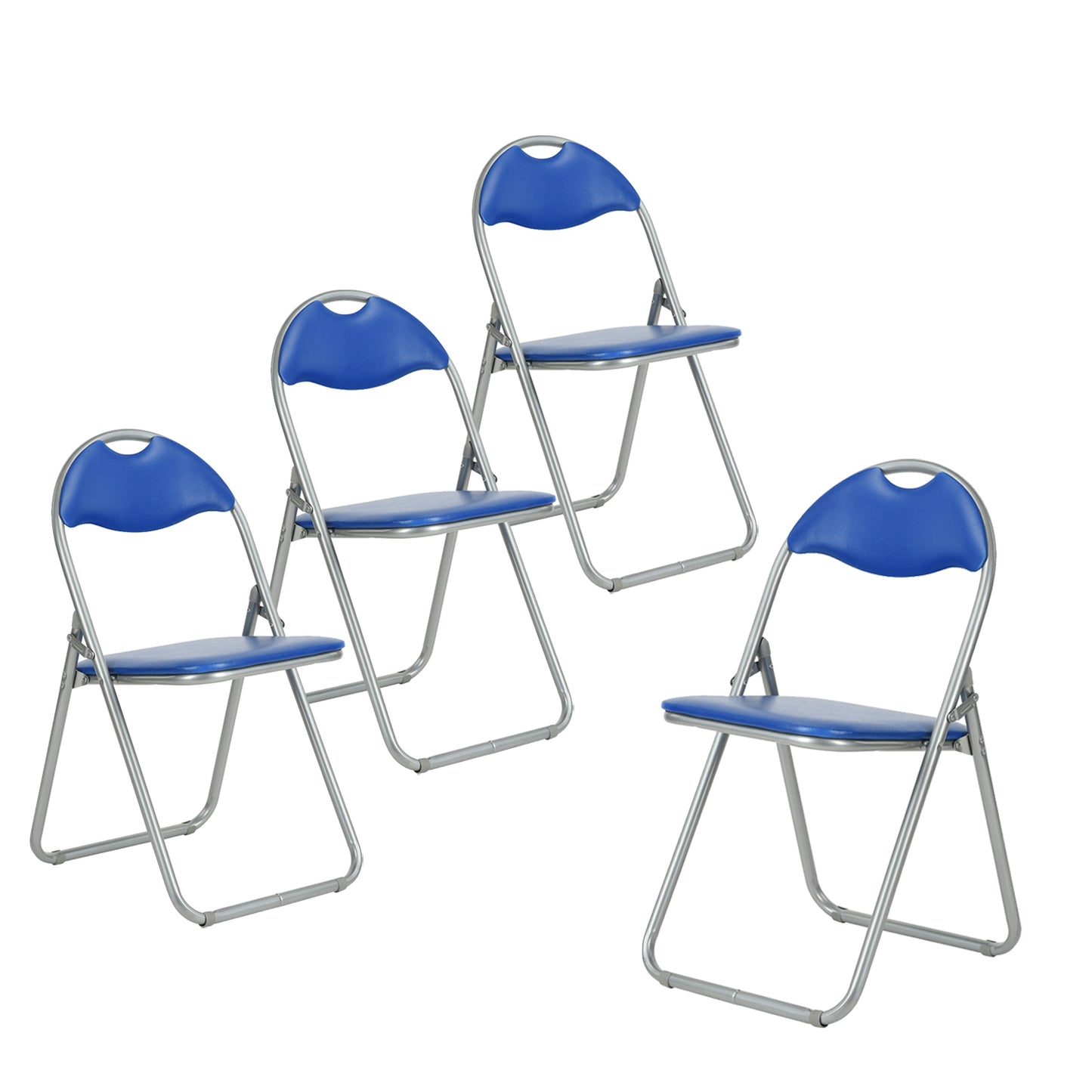 PVC Upholstered Folding Chairs Peacock