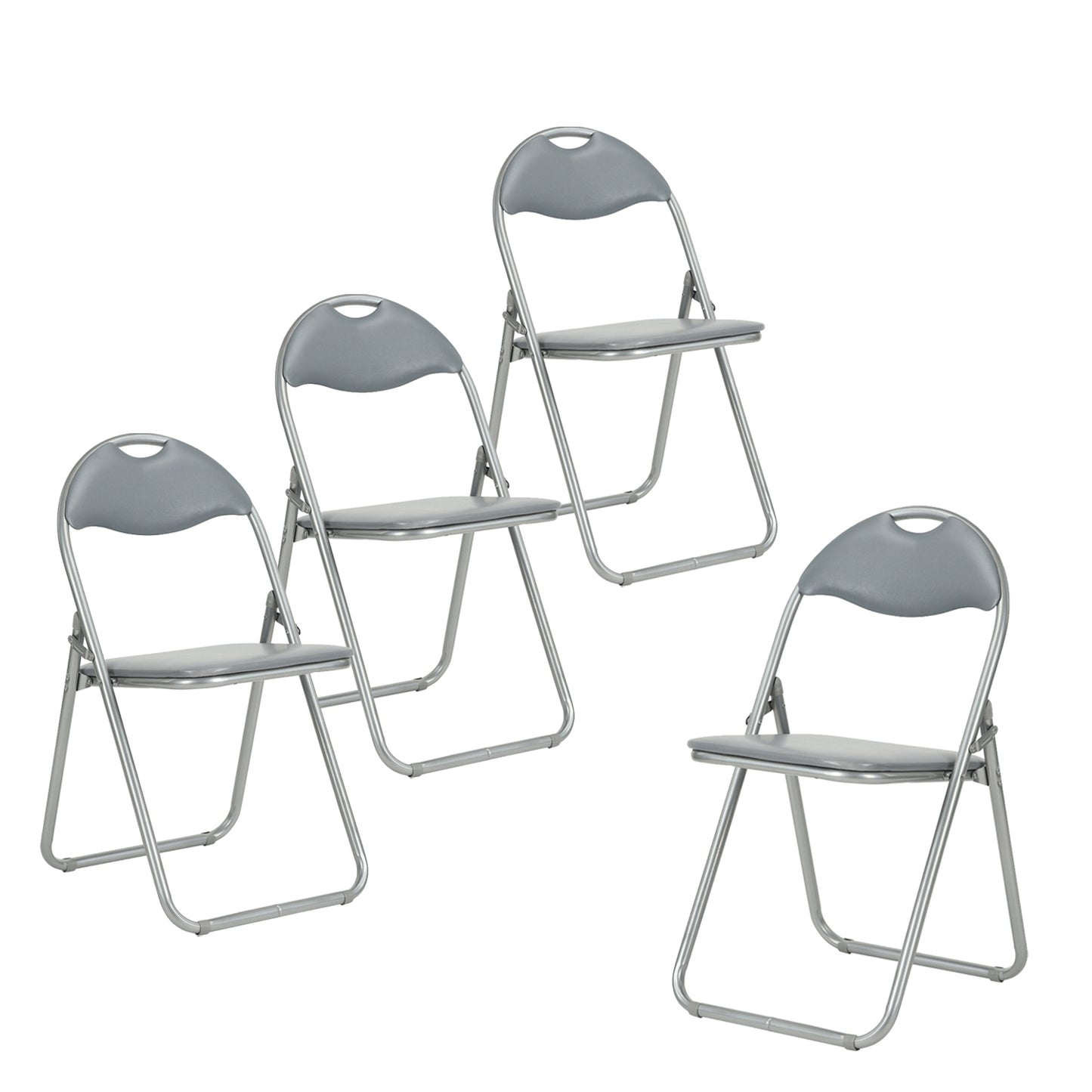 PVC Upholstered Folding Chairs Peacock