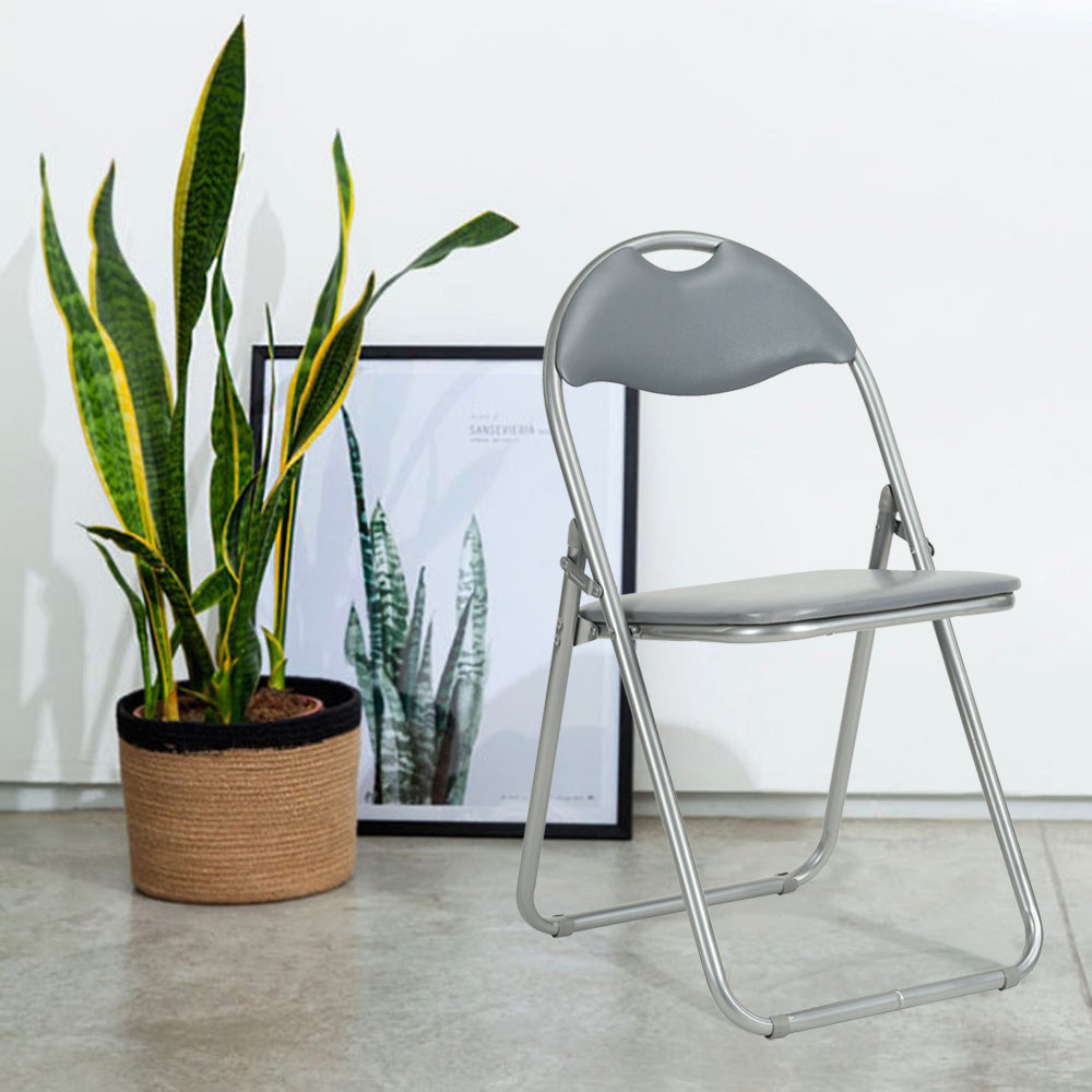 PVC Upholstered Folding Chairs Peacock