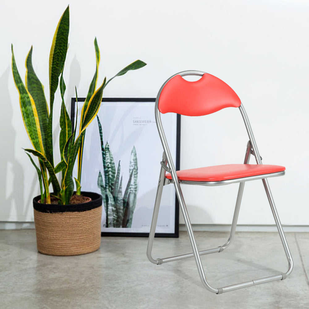 PVC Upholstered Folding Chairs Peacock