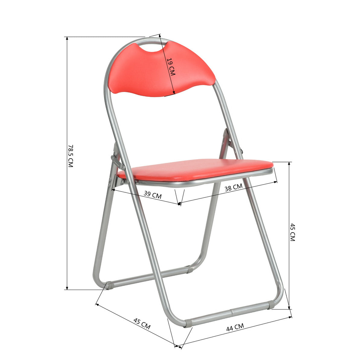 PVC Upholstered Folding Chairs Peacock