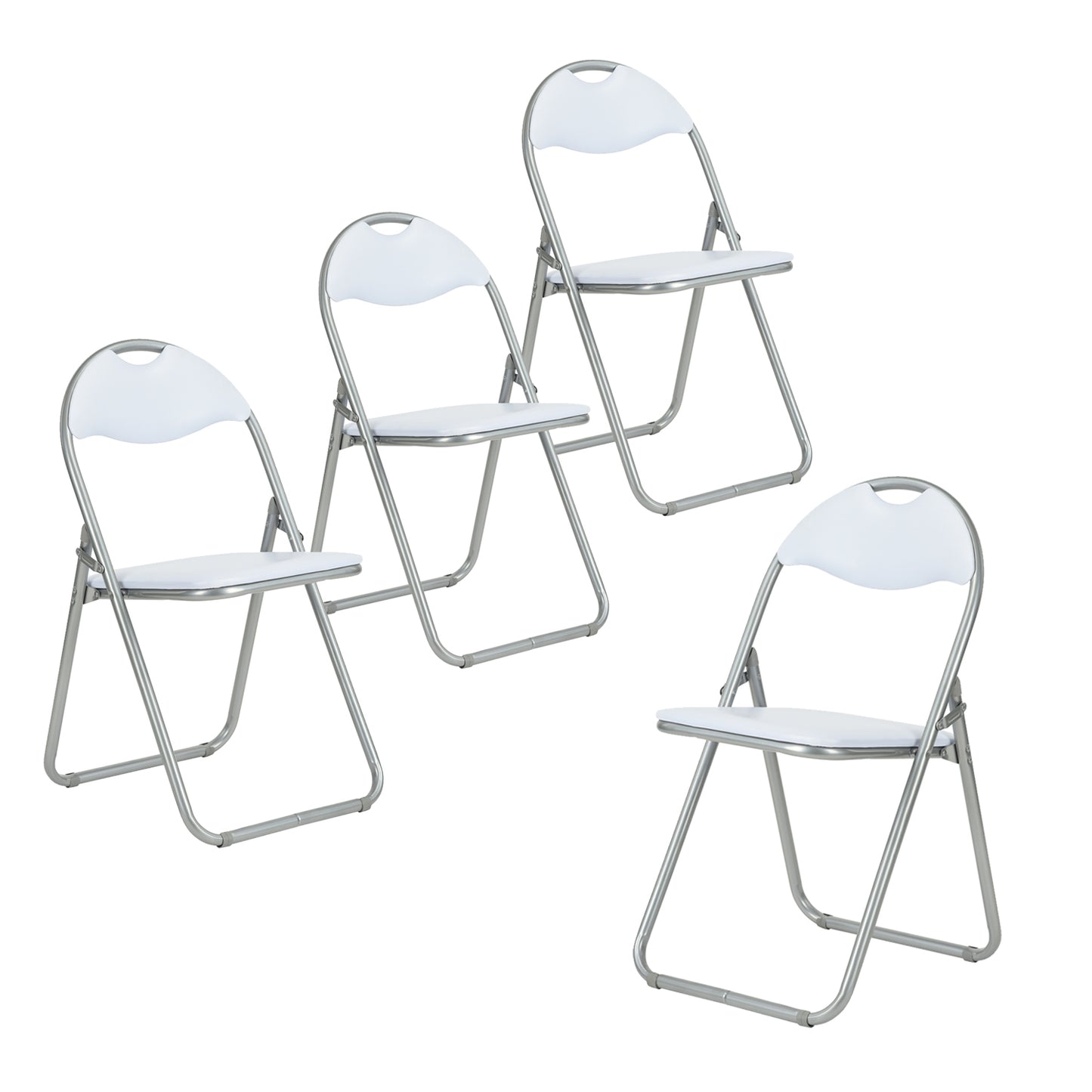 PVC Upholstered Folding Chairs Peacock