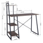 Computer Desk with Storage Shelves Study Writing Table Pouchu