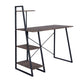 Computer Desk with Storage Shelves Study Writing Table Pouchu