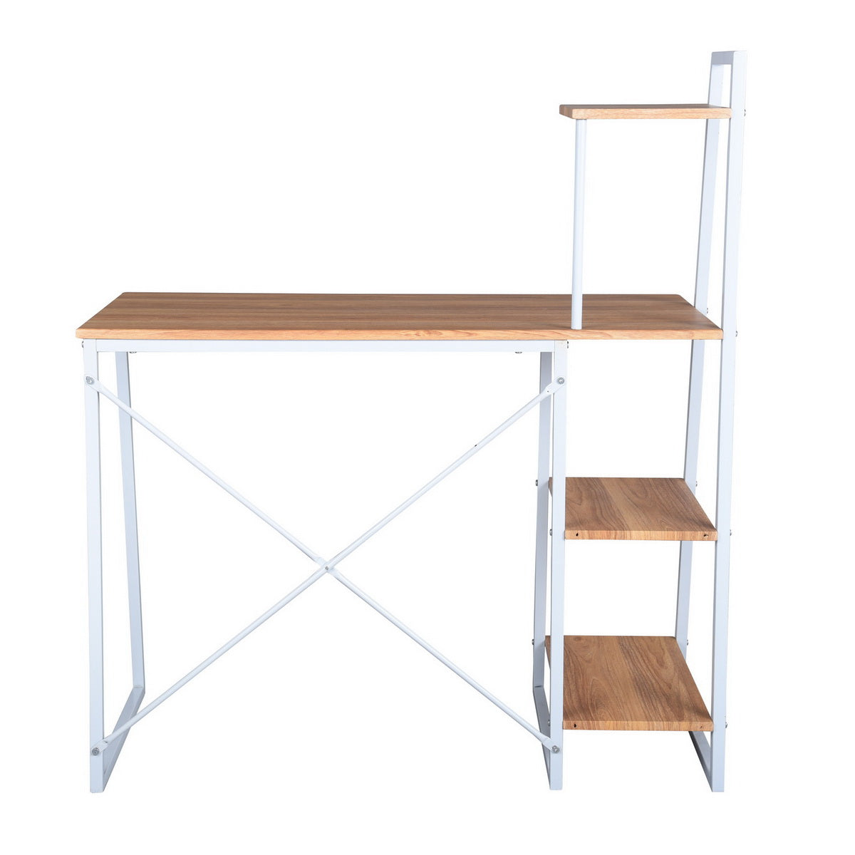 Computer Desk with Storage Shelves Study Writing Table Pouchu