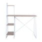 Computer Desk with Storage Shelves Study Writing Table Pouchu