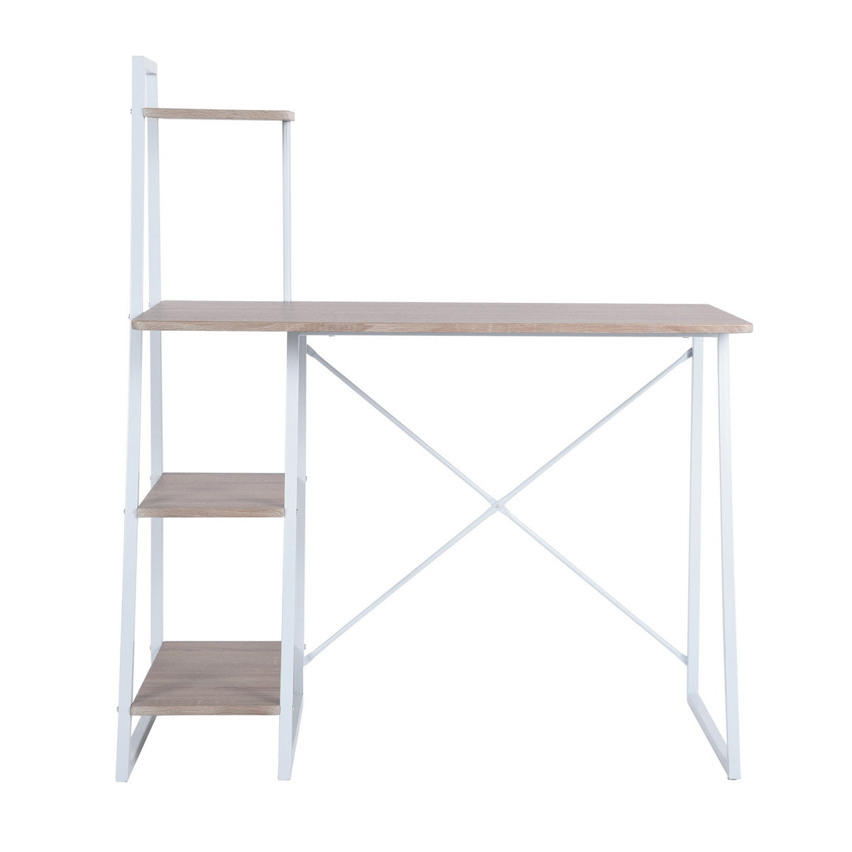 Computer Desk with Storage Shelves Study Writing Table Pouchu