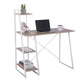 Computer Desk with Storage Shelves Study Writing Table Pouchu