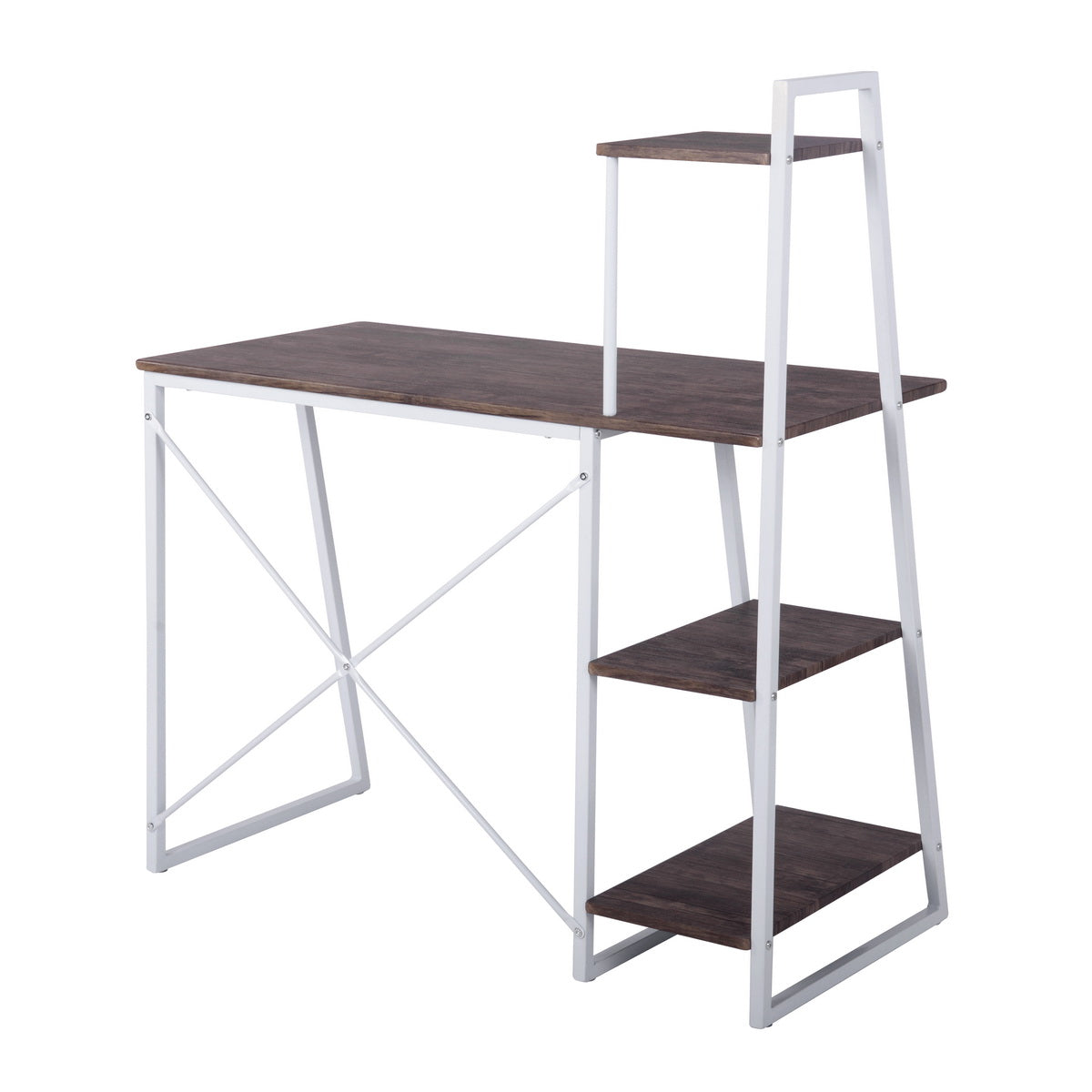 Computer Desk with Storage Shelves Study Writing Table Pouchu