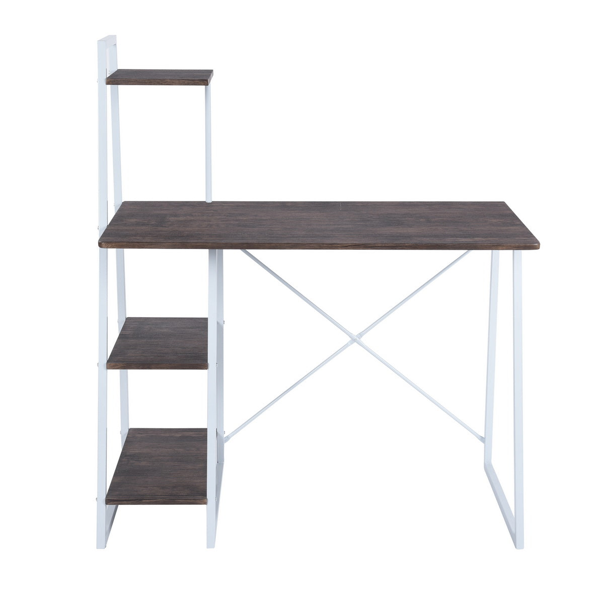 Computer Desk with Storage Shelves Study Writing Table Pouchu