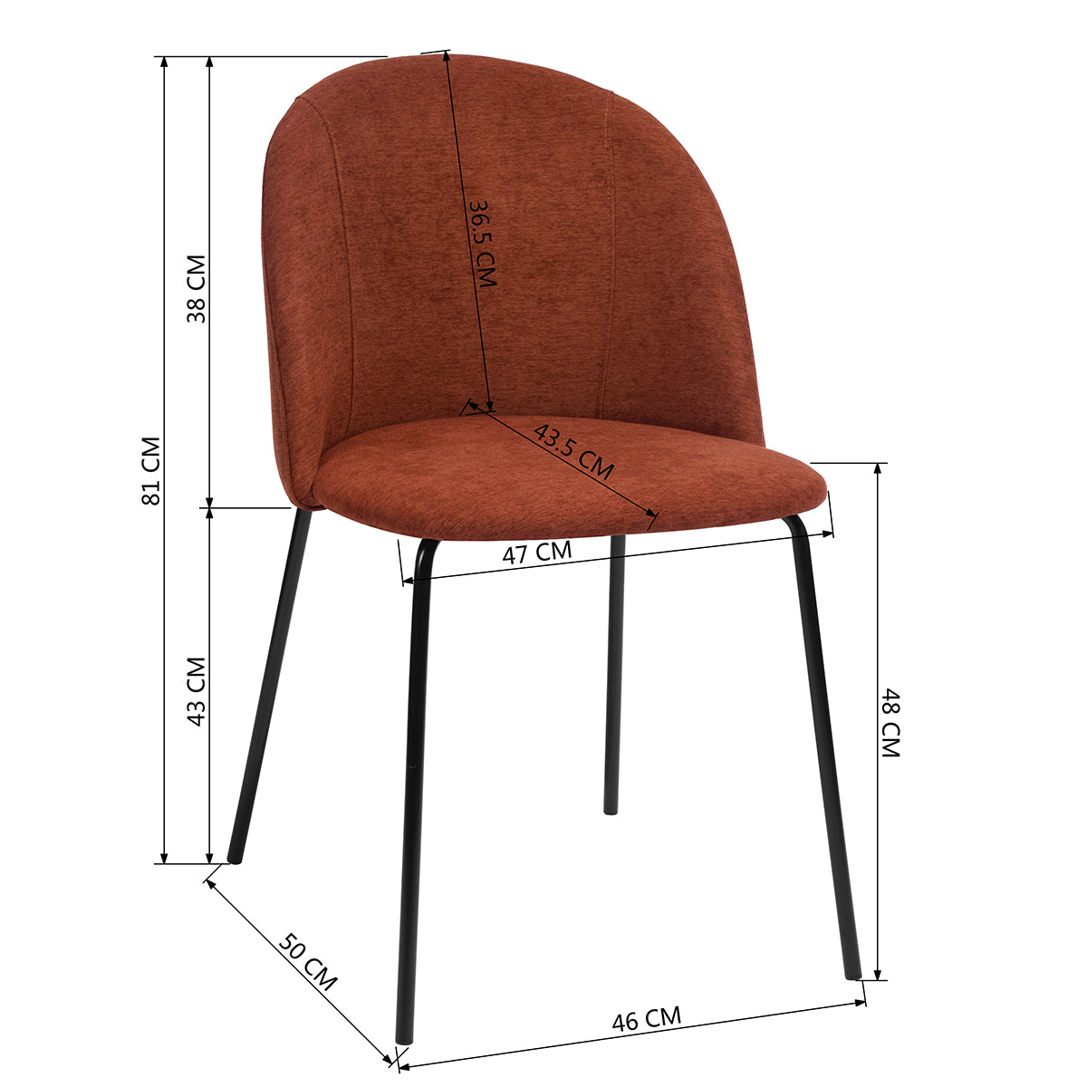 Dining Chairs Fabric Upholstered Metal Legs Puzzle