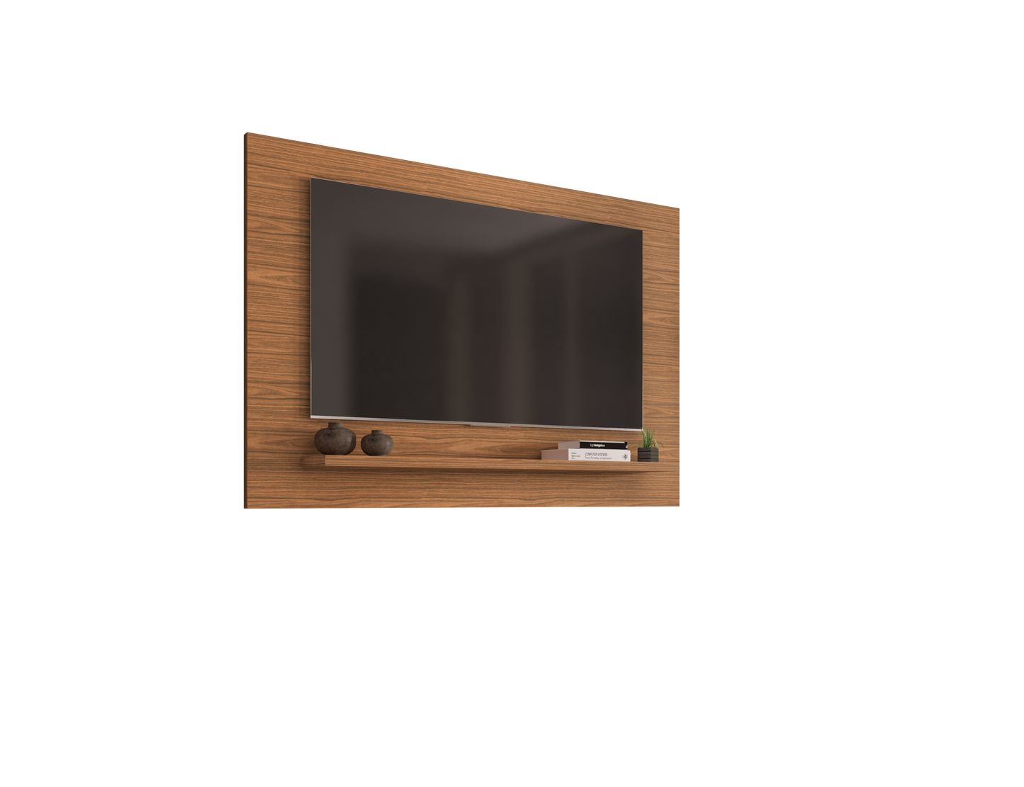 Panel Esmeralda 1,58M (Two Assemble Options) TV Stand Wall-Mounted Entertainment Center Noce