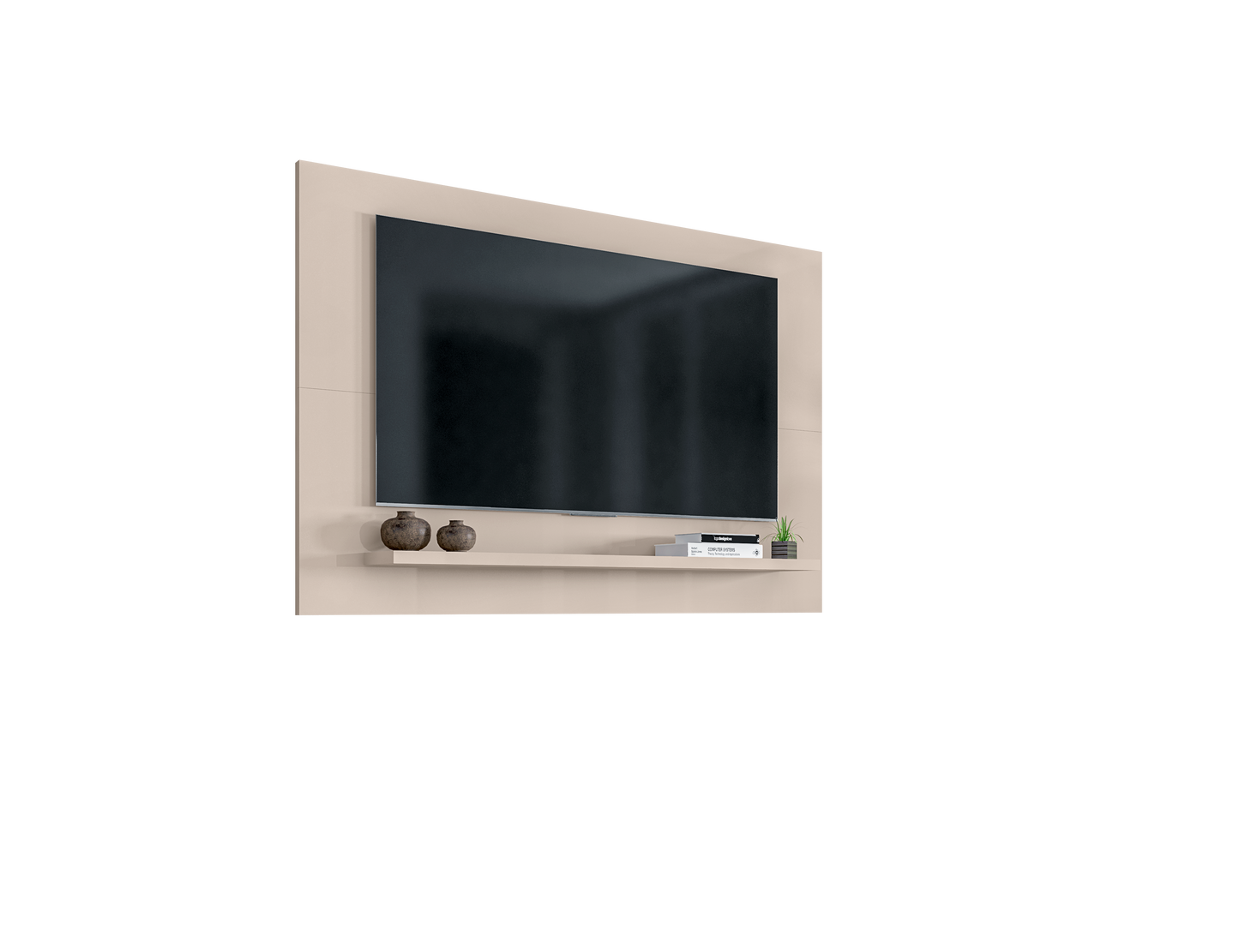 Panel Safira 1,35M (Two Assemble Options) TV Stand Wall-Mounted Entertainment Center Off White