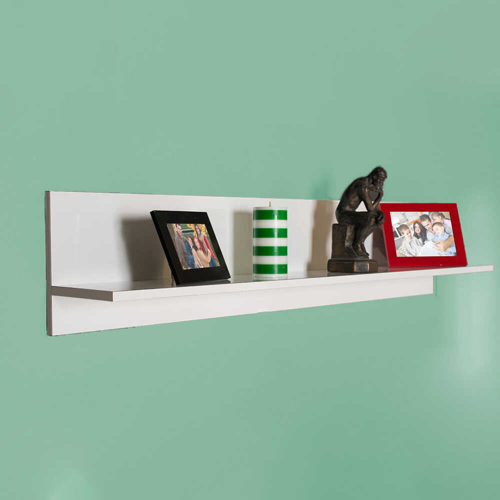 Flat Wall Shelf High Gloss White RAF