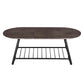 Coffee Table Modern Center Table with Metal Shelf Rixo