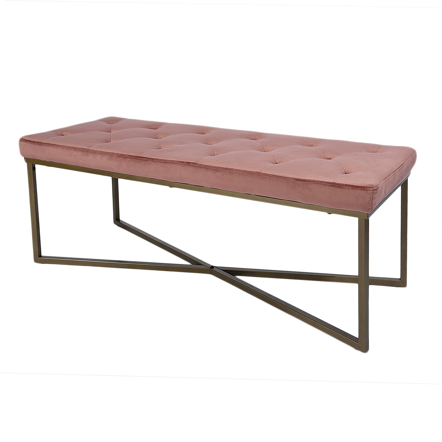 Ottoman Bench Velvet Upholstered Footrest Stool Rizzo