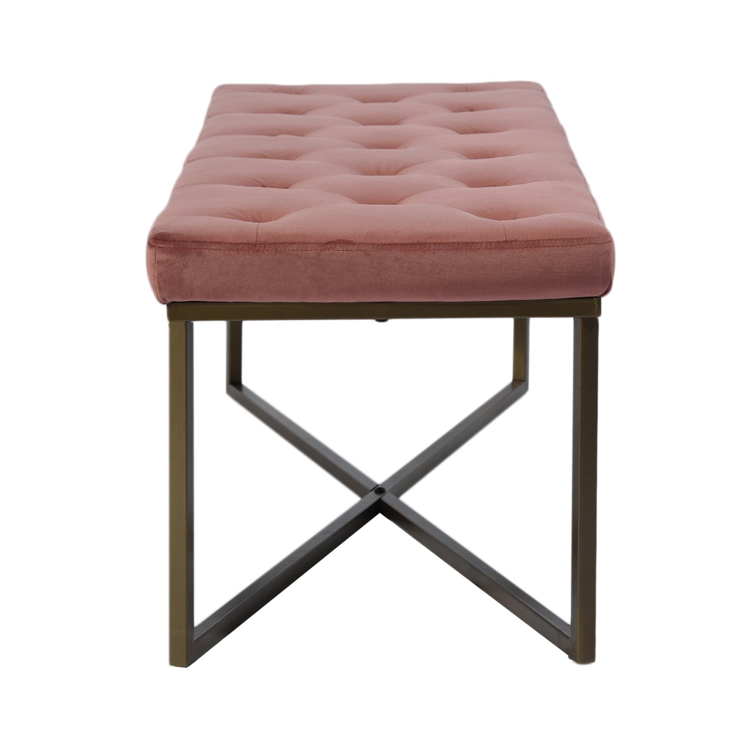 Ottoman Bench Velvet Upholstered Footrest Stool Rizzo